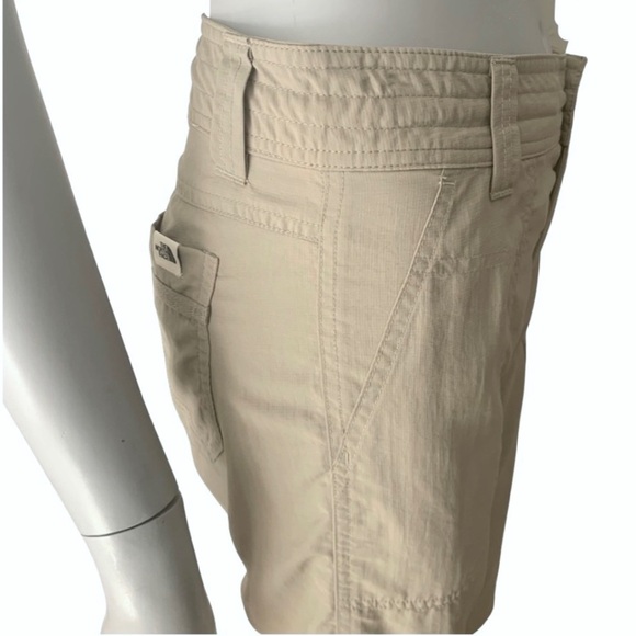 THE NORTH FACE Long Hiking Shorts Capris Nylon Quick Dry Khaki Tan Trail - Picture 10 of 15